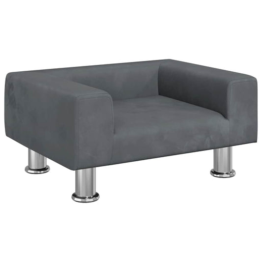 vidaXL Καναπές Παιδικός Σκούρο Γκρι 50 x 40 x 26,5 εκ. από Βελούδο