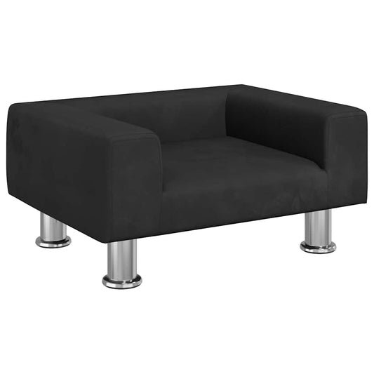 vidaXL Καναπές Παιδικός Μαύρο 50 x 40 x 26,5 εκ. από Βελούδο