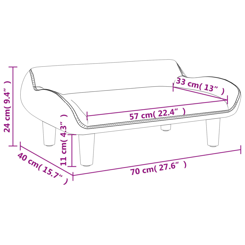 vidaXL Καναπές Παιδικός κρεμ 70x40x24 εκ. από Ύφασμα