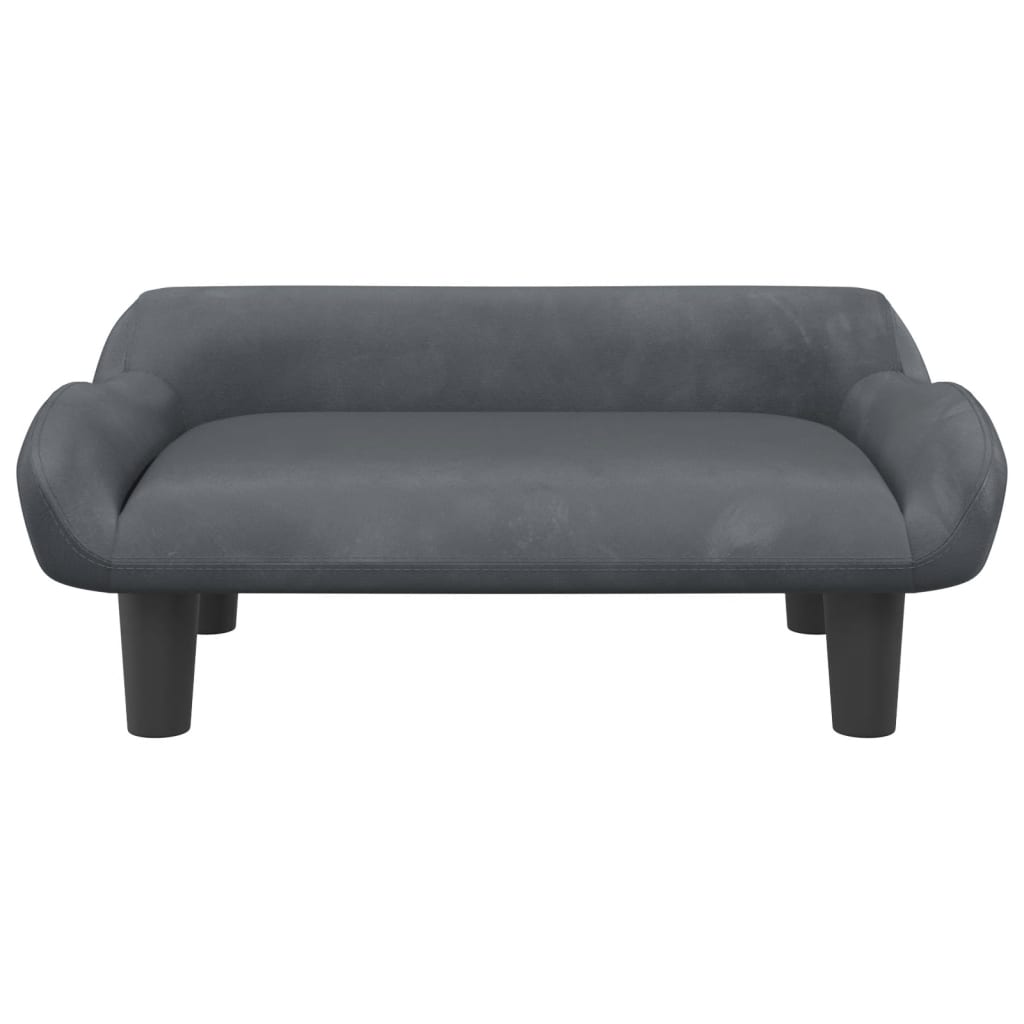 vidaXL Καναπές Παιδικός Σκούρο Γκρι 70x40x24 εκ. από Βελούδο