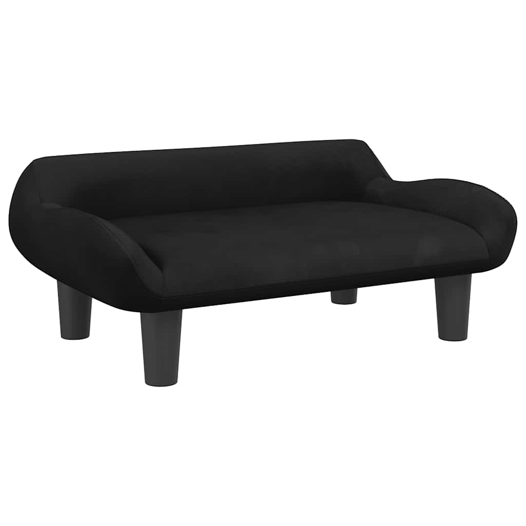 vidaXL Καναπές Παιδικός Μαύρο 70x40x24 εκ. Βελούδινος