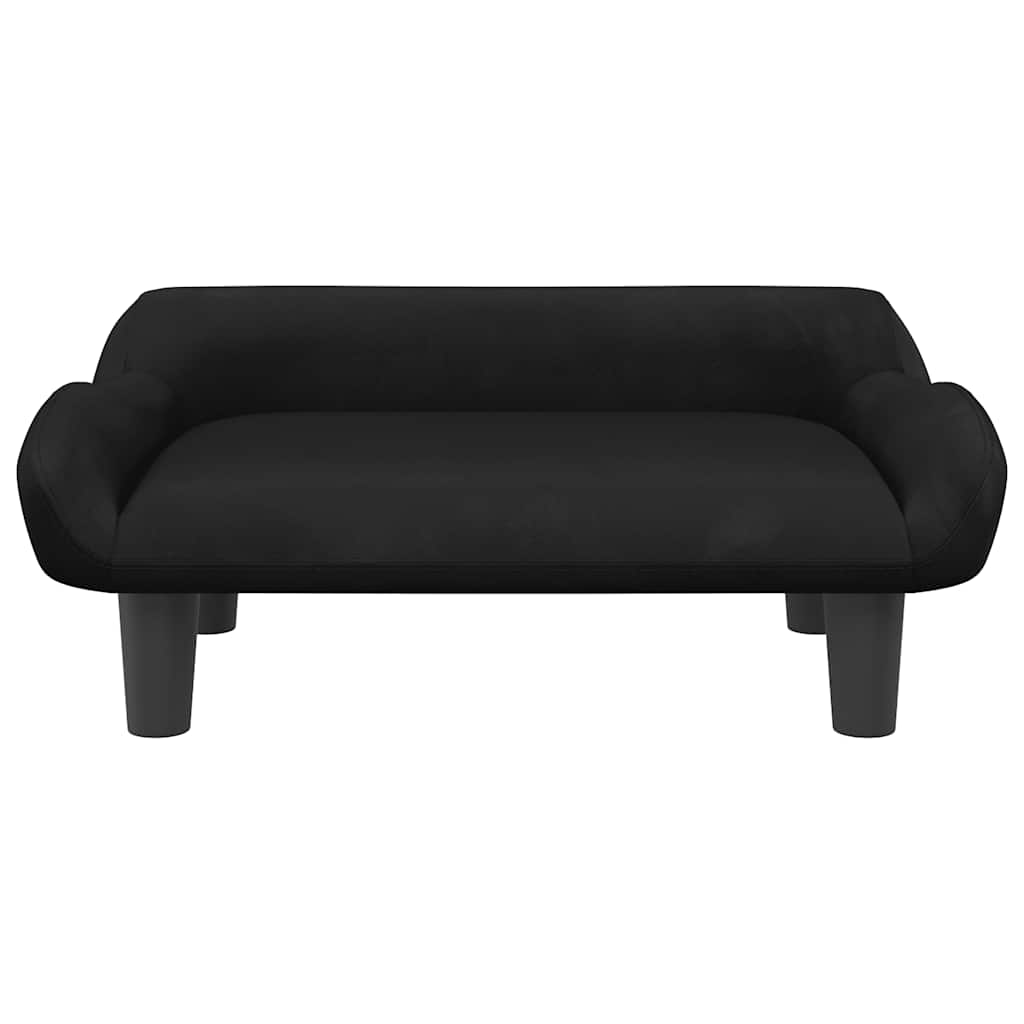 vidaXL Καναπές Παιδικός Μαύρο 70x40x24 εκ. Βελούδινος