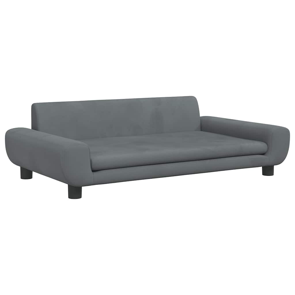 vidaXL Καναπές Παιδικός Σκούρο Γκρι 100 x 54 x 33 εκ. από Βελούδο