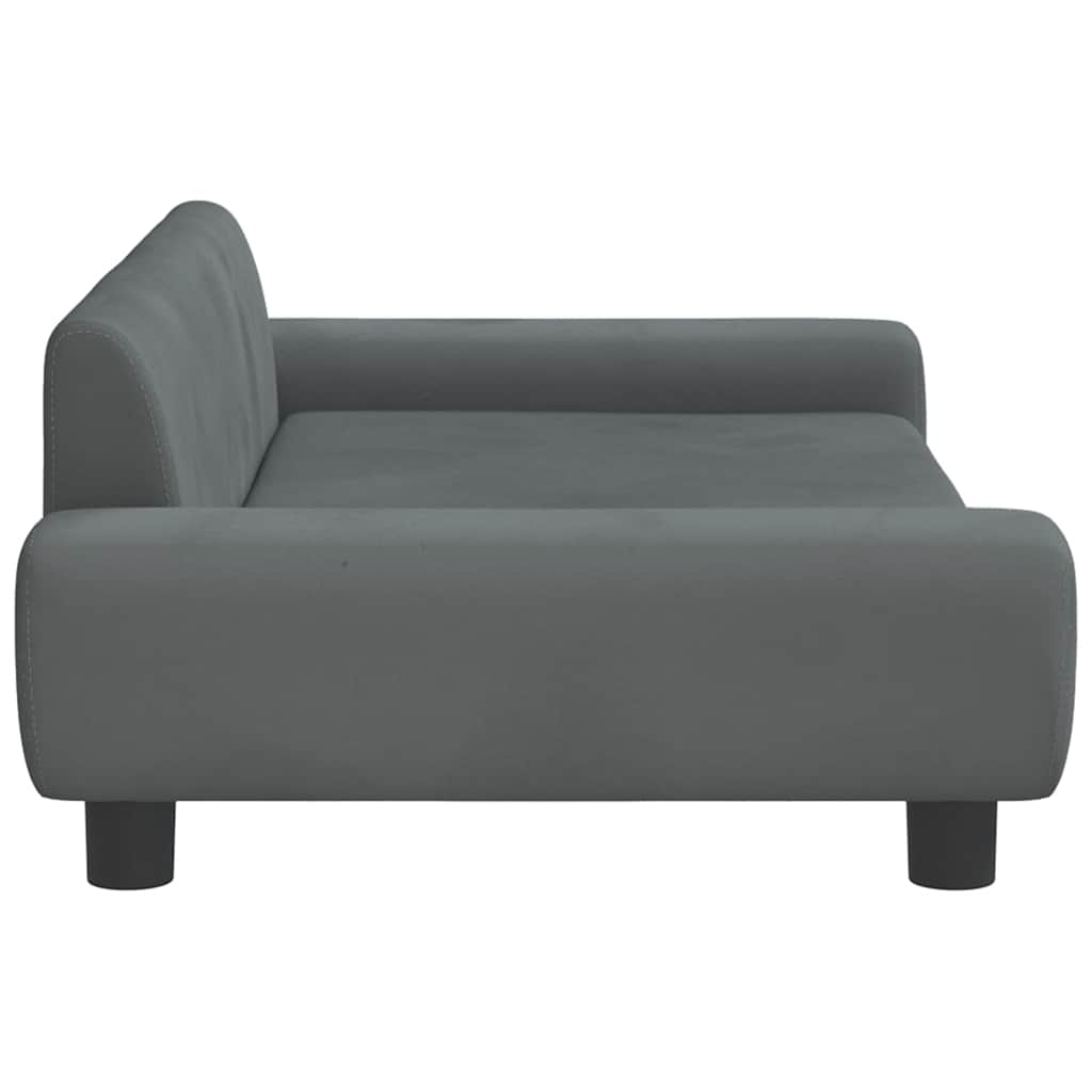 vidaXL Καναπές Παιδικός Σκούρο Γκρι 100 x 54 x 33 εκ. από Βελούδο