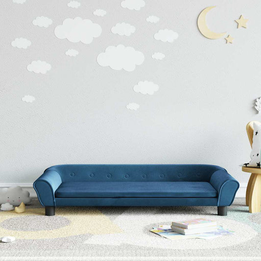 vidaXL Καναπές Παιδικός Μπλε 100 x 50 x 26 εκ. από Βελούδο