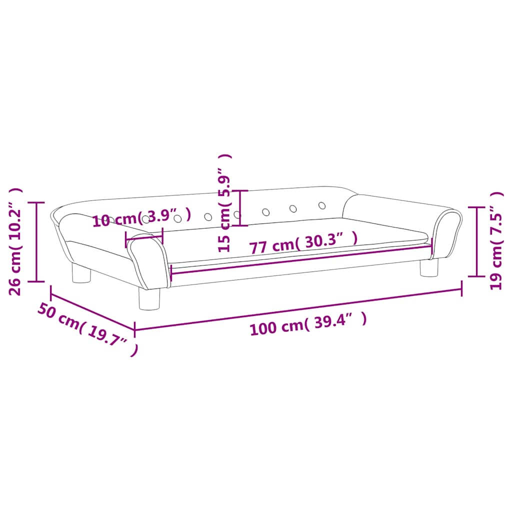 vidaXL Καναπές Παιδικός Ροζ 100 x 50 x 26 εκ. από Βελούδο