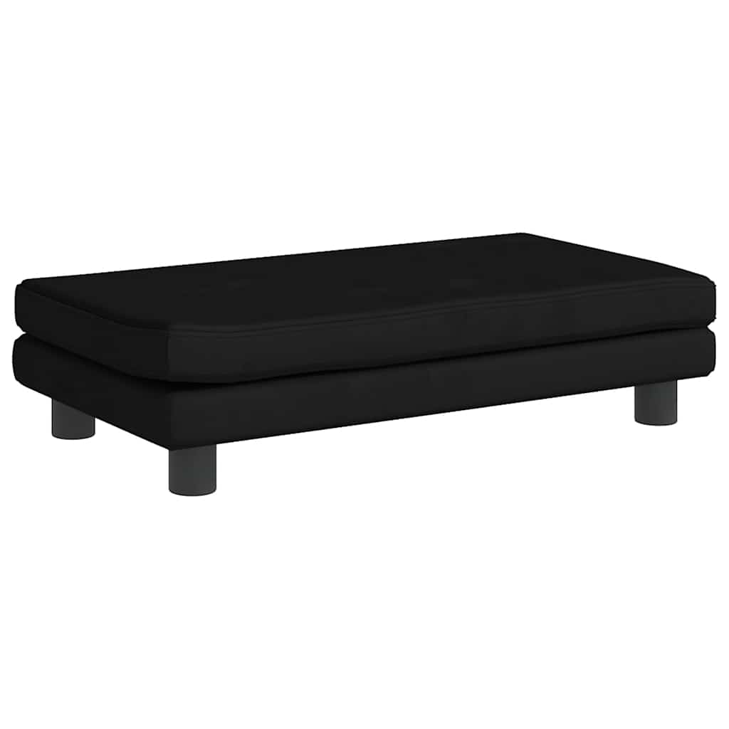 vidaXL Καναπές Παιδικός με Υποπόδιο Μαύρος 100x50x30 εκ. Βελούδινος