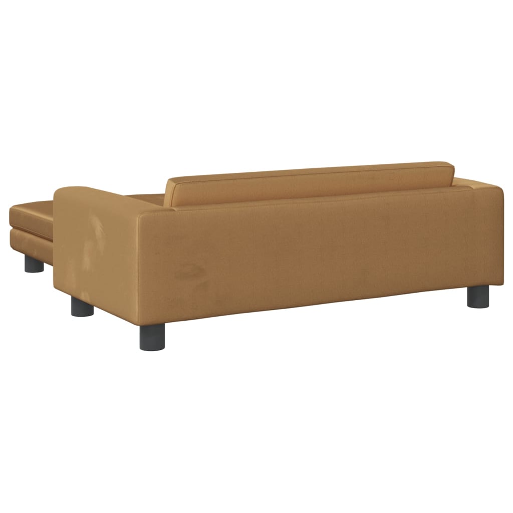 vidaXL Καναπές Παιδικός με Υποπόδιο Καφέ 100x50x30 εκ. Βελούδινος