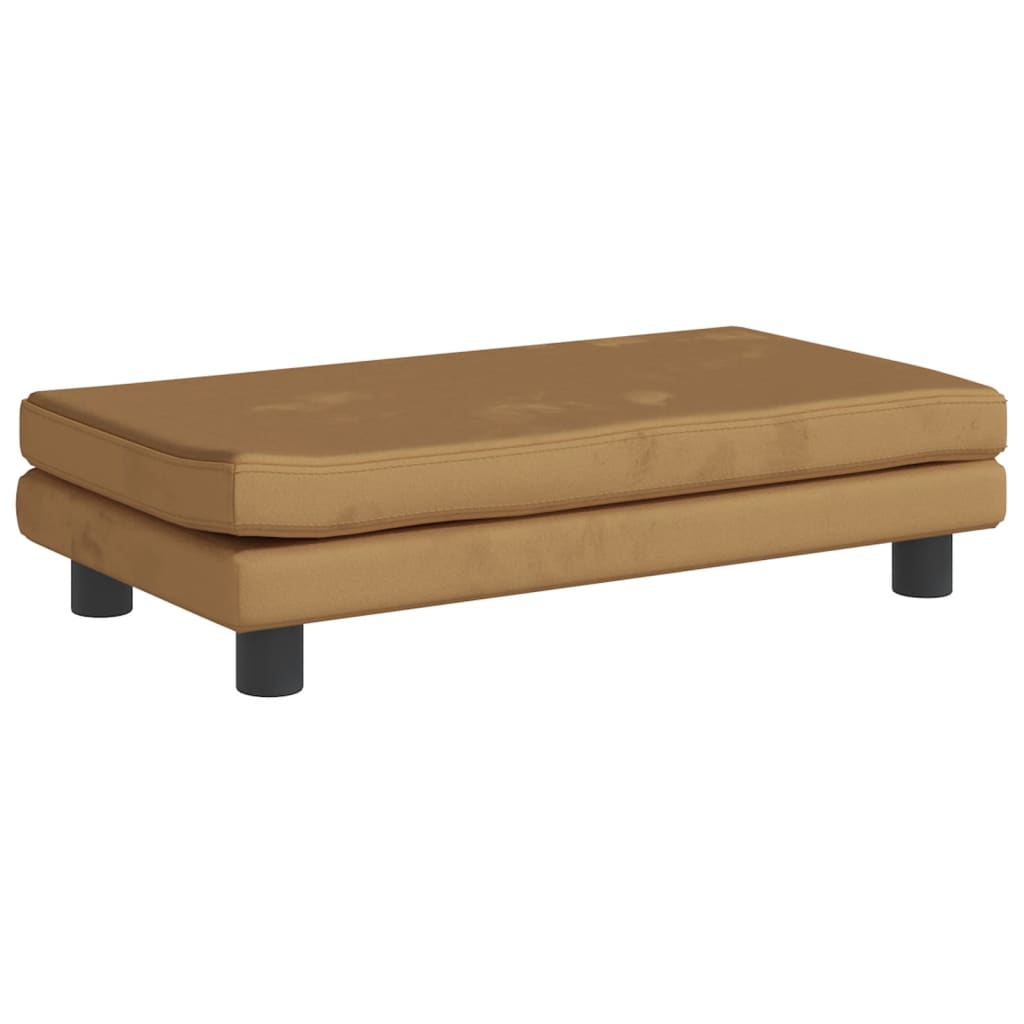 vidaXL Καναπές Παιδικός με Υποπόδιο Καφέ 100x50x30 εκ. Βελούδινος