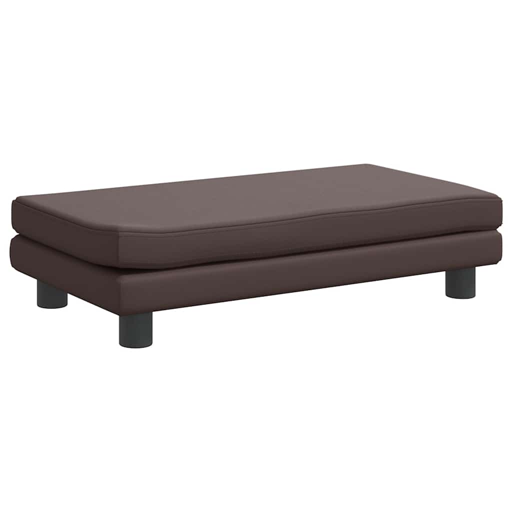 vidaXL Καναπές Παιδικός με Υποπόδιο Καφέ 100 x 50 x 30 εκ. Συνθ. Δέρμα
