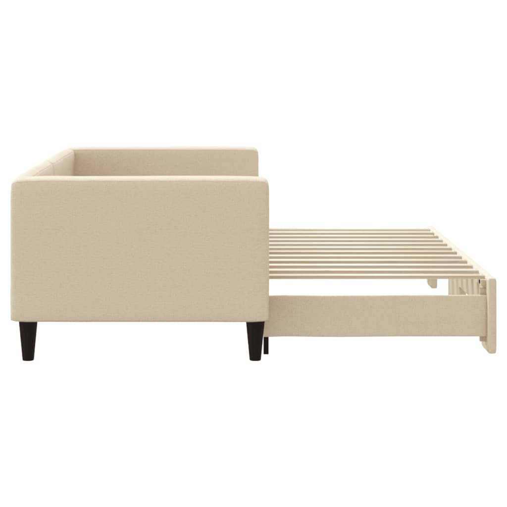 vidaXL Καναπές Κρεβάτι Συρόμενος Κρεμ 80 x 200 εκ. Υφασμάτινος