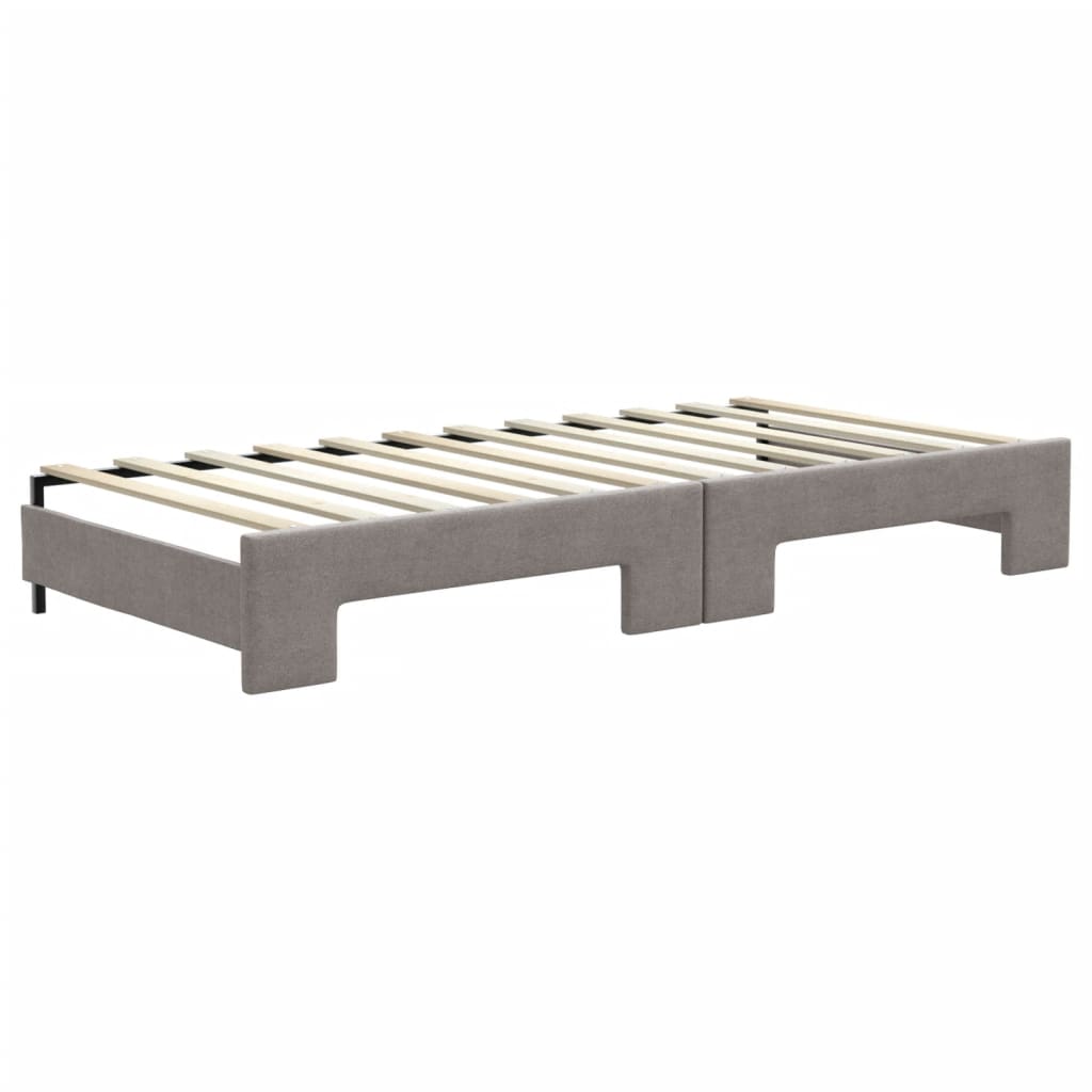 vidaXL Καναπές Κρεβάτι Συρόμενος Taupe 90x200 εκ. Ύφασμα Στρώματα