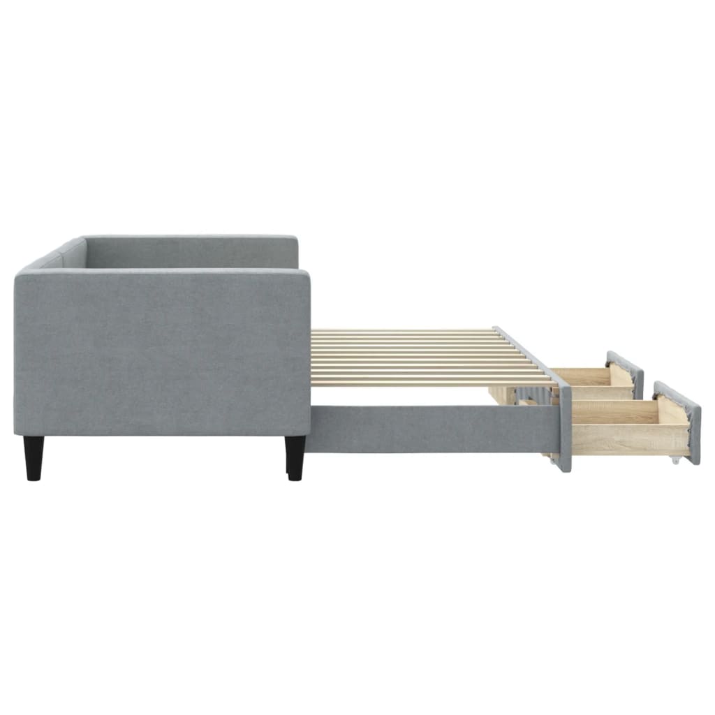 vidaXL Καναπές Κρεβάτι Συρόμενος Ανοιχτό Γκρι 80x200εκ Ύφασμα Συρτάρια