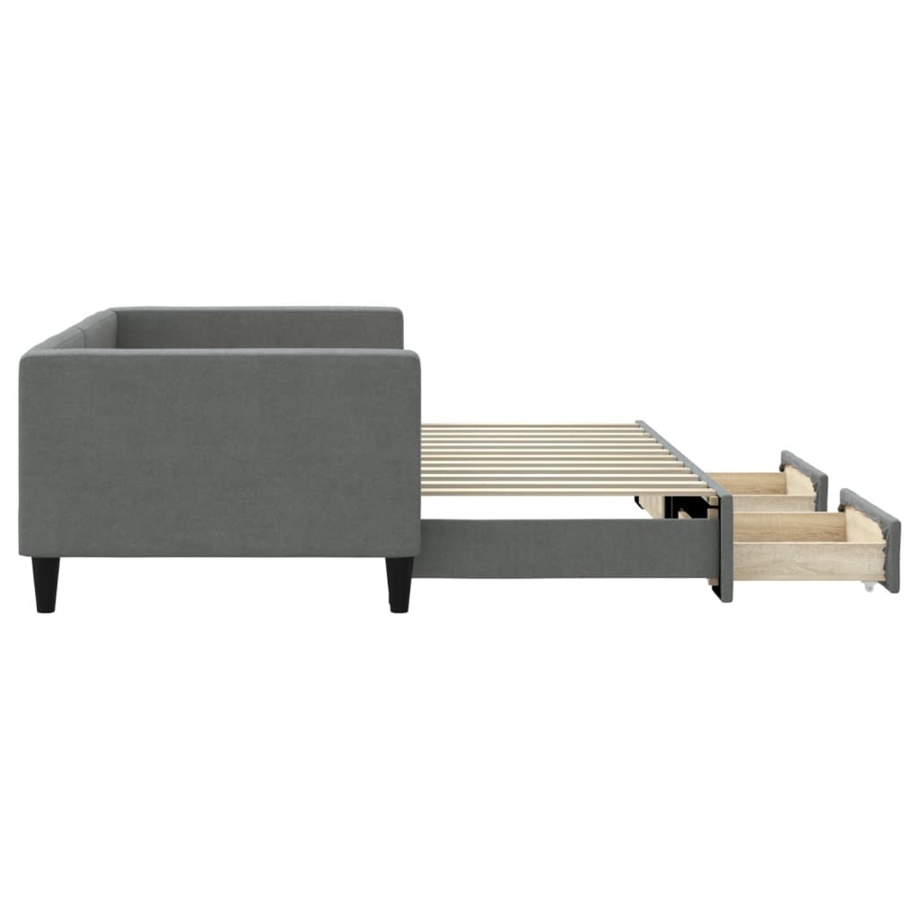 vidaXL Καναπές Κρεβάτι Συρόμενος Χωρίς Στρώμα Σκ. Γκρι 90x200 εκ.