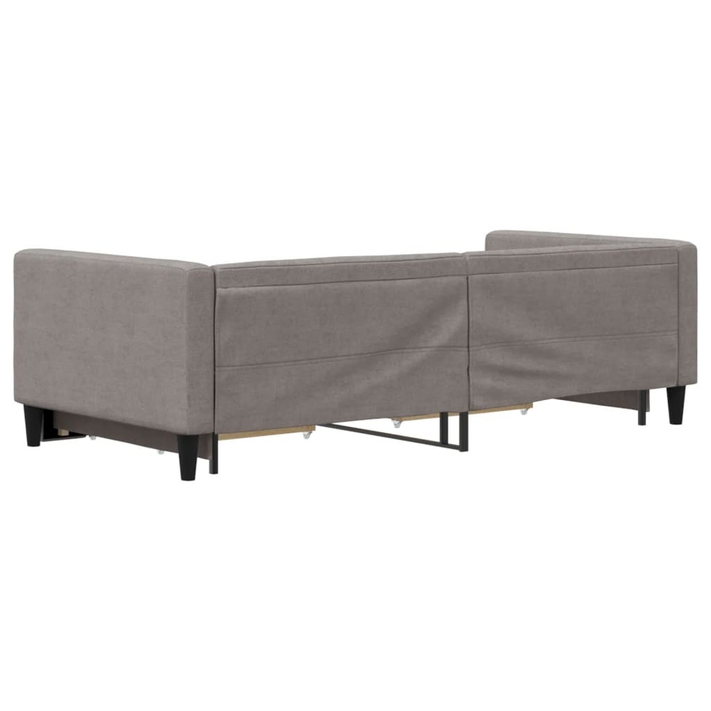 vidaXL Καναπές Κρεβάτι Συρόμενος Taupe 90x200 εκ. Ύφασμα & Συρτάρια