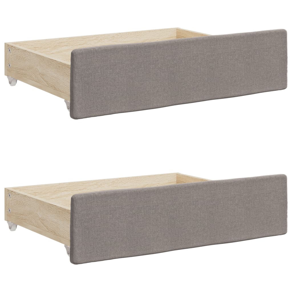 vidaXL Καναπές Κρεβάτι Συρόμενος Taupe 90x200 εκ. Ύφασμα & Συρτάρια