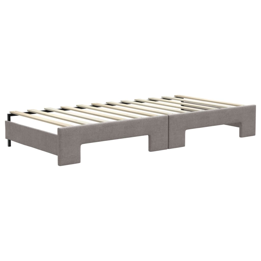 vidaXL Καναπές Κρεβάτι Συρόμενος Taupe 100x200εκ. Υφασμάτινος Συρτάρια