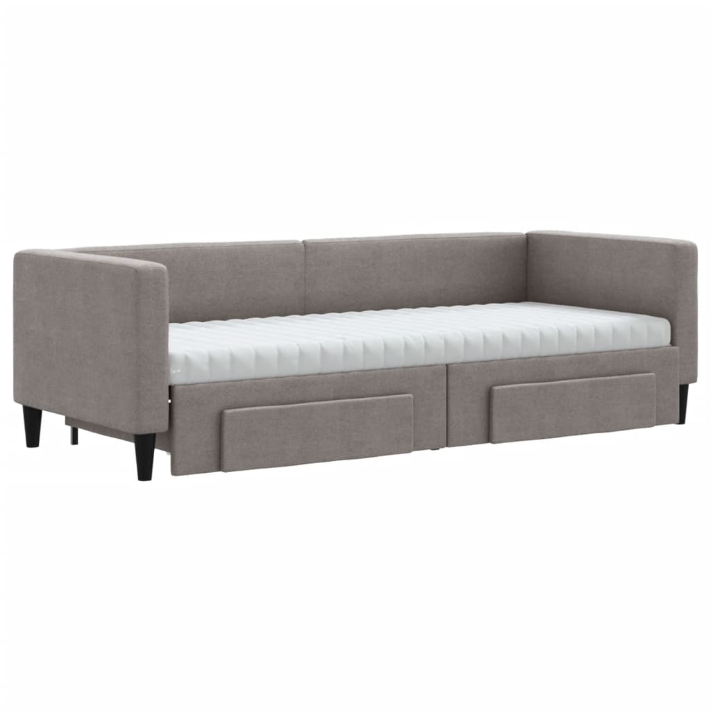 vidaXL Καναπές Κρεβάτι Συρόμενος Taupe 80x200 εκ. Υφασμάτινος Συρτάρια