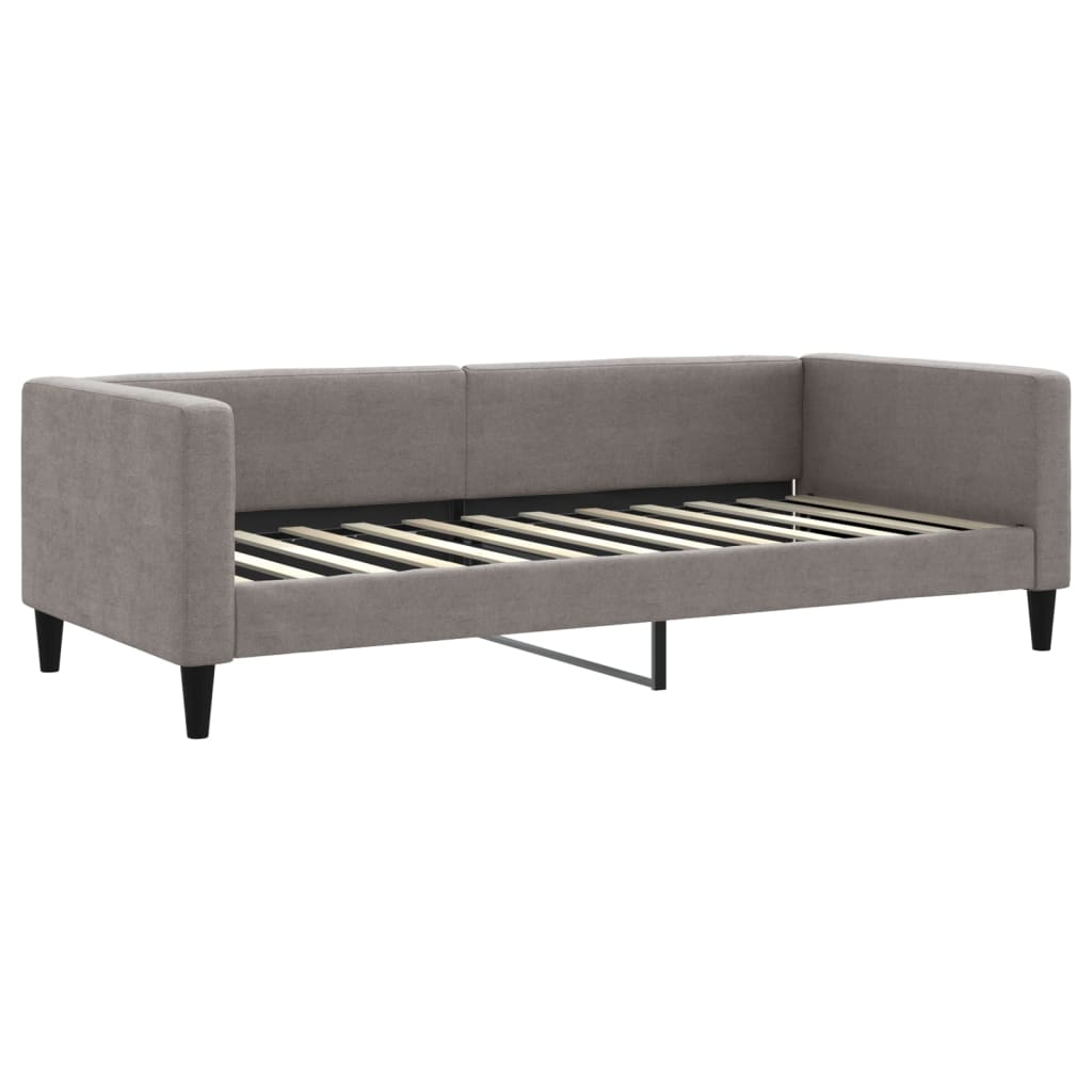 vidaXL Καναπές Κρεβάτι Συρόμενος Taupe 90x200 εκ. Ύφασμα & Συρτάρια