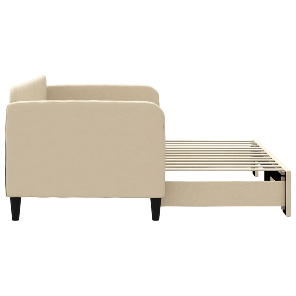 vidaXL Καναπές Κρεβάτι Συρόμενος Κρεμ 80 x 200 εκ. Υφασμάτινος