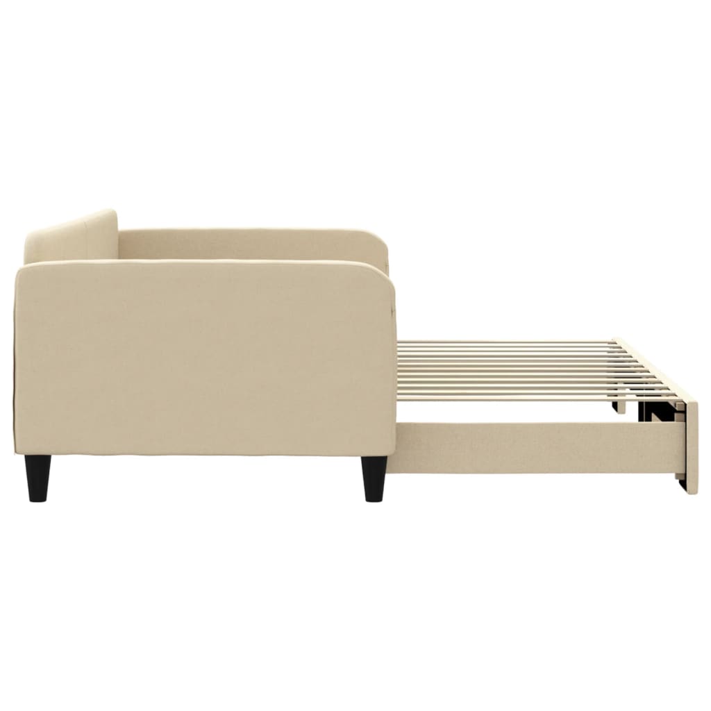 vidaXL Καναπές Κρεβάτι Συρόμενος Κρεμ 100 x 200 εκ. Υφασμάτινος