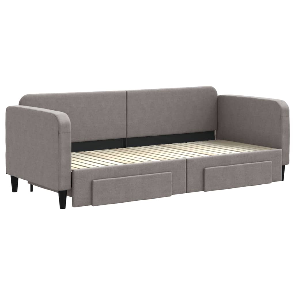 vidaXL Καναπές Κρεβάτι Συρόμενος Taupe 80x200 εκ. Υφασμάτινος Συρτάρια