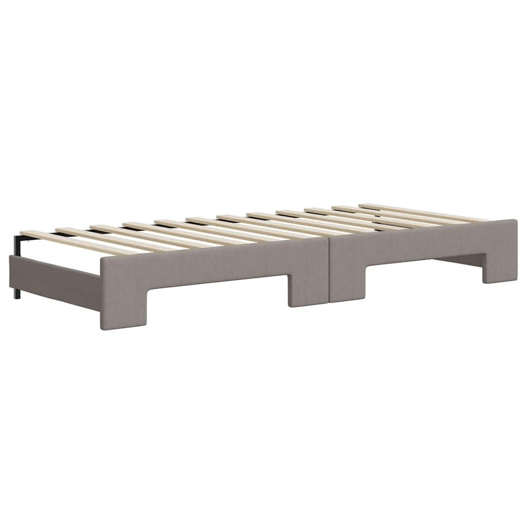 vidaXL Καναπές Κρεβάτι Συρόμενος Taupe 100x200εκ. Υφασμάτινος Συρτάρια