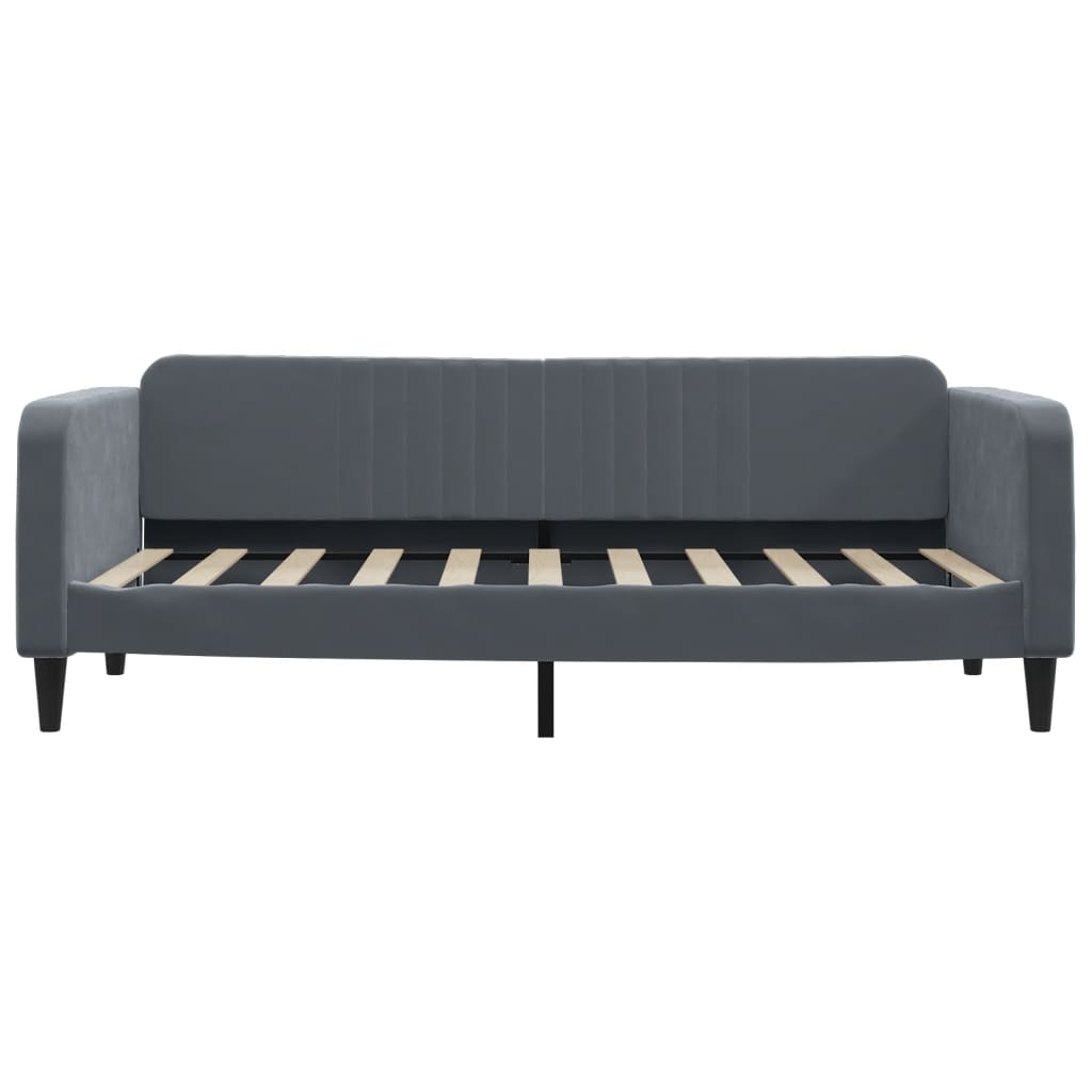 vidaXL Κρεβάτι ημέρας με στρώμα σκούρο γκρι 90x190 cm Βελούδο