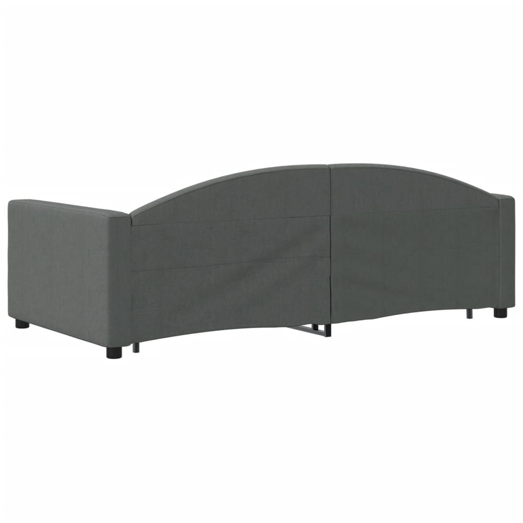 vidaXL Καναπές Κρεβάτι Συρόμενος Σκούρο Γκρι 90 x 190 εκ. Ύφασμα