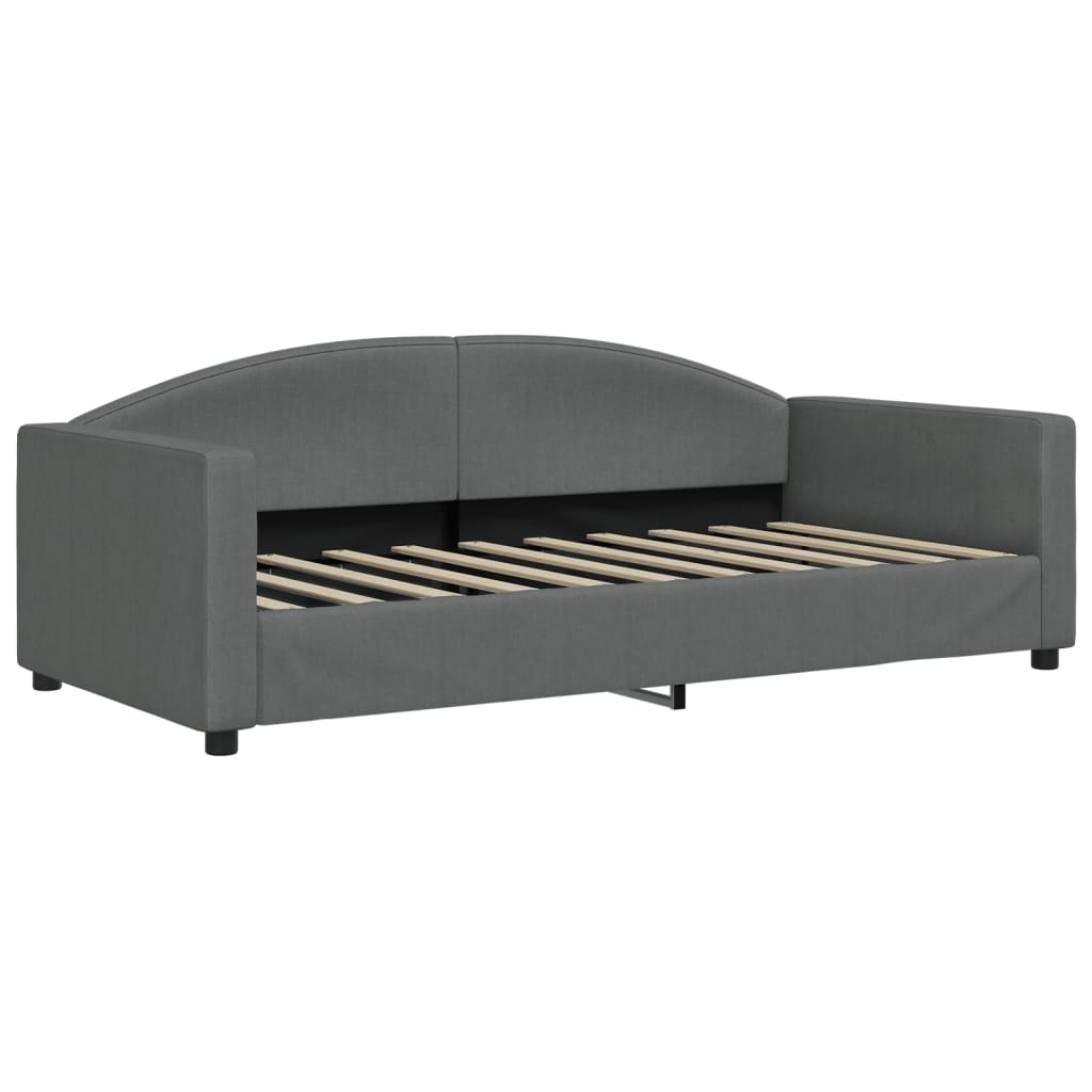 vidaXL Καναπές Κρεβάτι Συρόμενος Σκούρο Γκρι 90 x 190 εκ. Ύφασμα