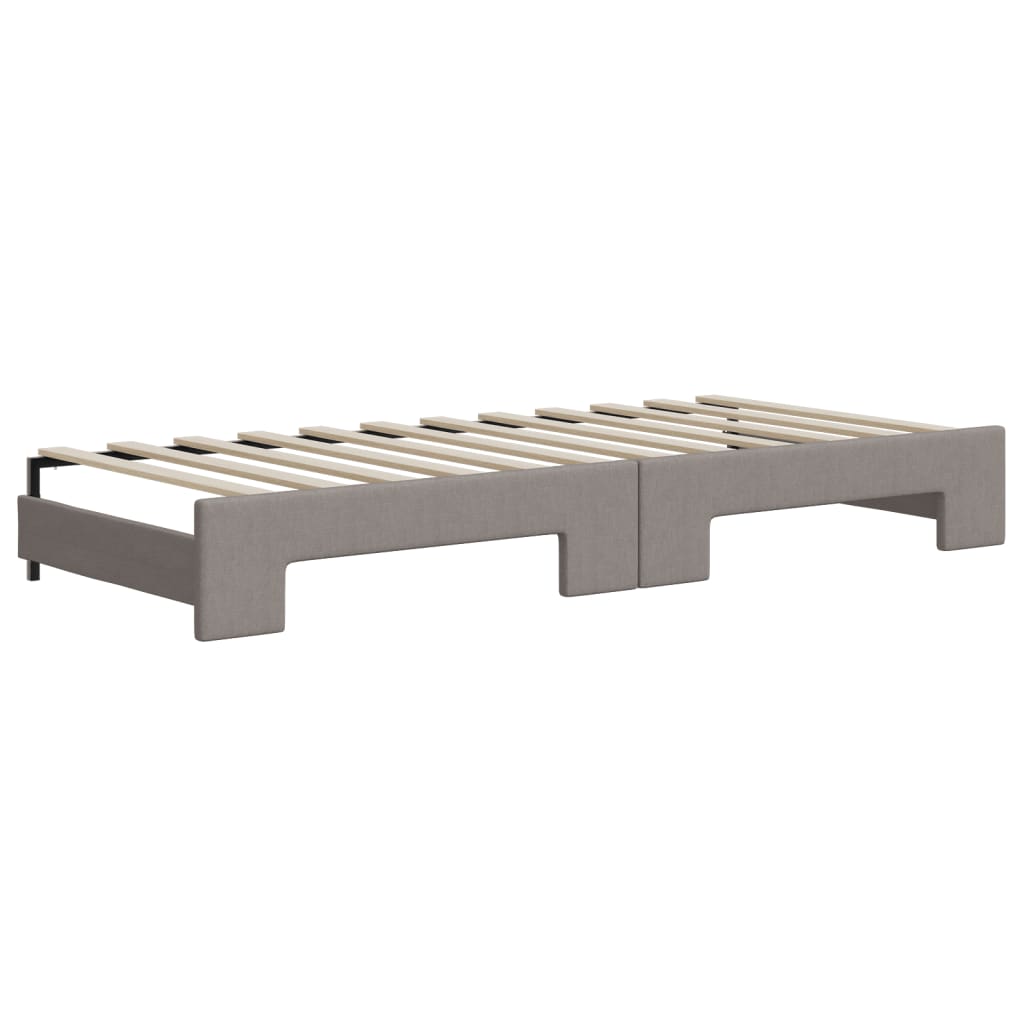 vidaXL Καναπές Κρεβάτι Συρόμενος Taupe 90x200 εκ. Ύφασμα Στρώματα