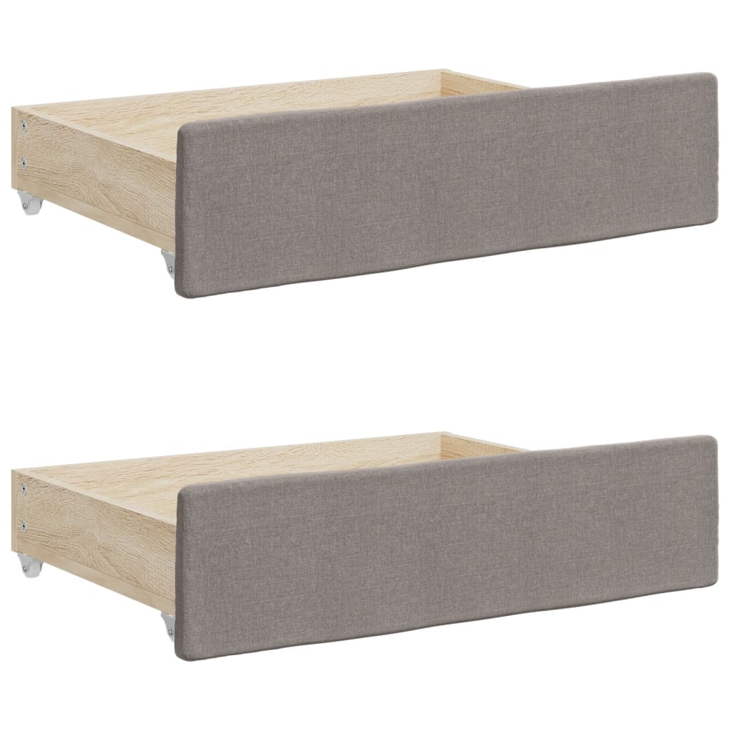 vidaXL Καναπές Κρεβάτι Συρόμενος Taupe 90x200 εκ. Ύφασμα & Συρτάρια