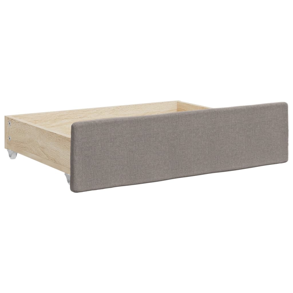 vidaXL Καναπές Κρεβάτι Συρόμενος Taupe 90x200 εκ. Ύφασμα & Συρτάρια