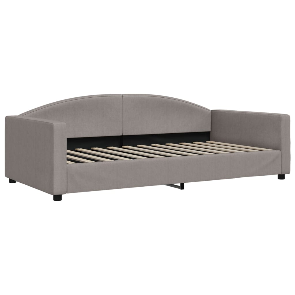 vidaXL Καναπές Κρεβάτι Συρόμενος Taupe 100x200εκ. Υφασμάτινος Συρτάρια