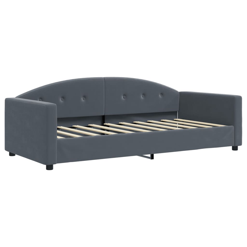 vidaXL Κρεβάτι ημέρας με στρώμα σκούρο γκρι 90x190 cm Βελούδο