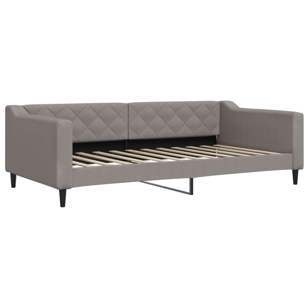 vidaXL Καναπές Κρεβάτι με Στρώμα Taupe 100 x 200 εκ. Υφασμάτινο