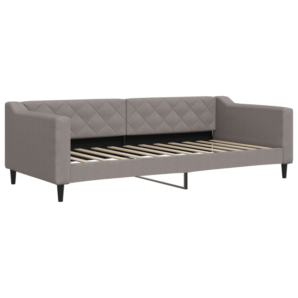 vidaXL Καναπές Κρεβάτι Συρόμενος Taupe 90x200 εκ. Ύφασμα Στρώματα