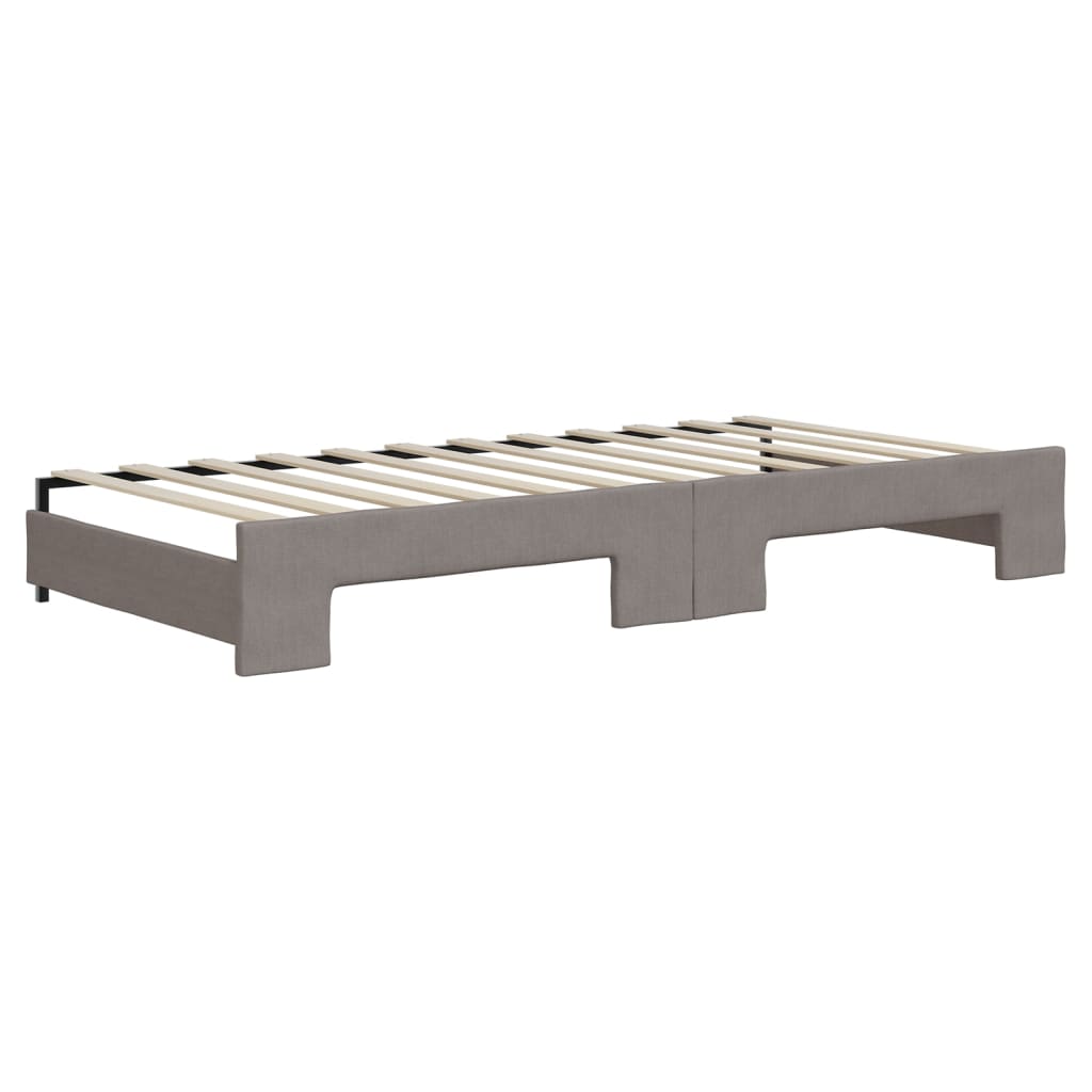 vidaXL Καναπές Κρεβάτι Συρόμενος Taupe 90x200 εκ. Ύφασμα Στρώματα