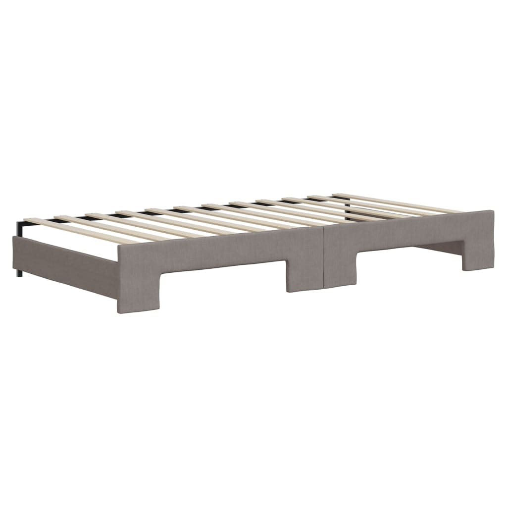 vidaXL Καναπές Κρεβάτι Συρόμενος Taupe 100x200εκ. Υφασμάτινος Στρώματα