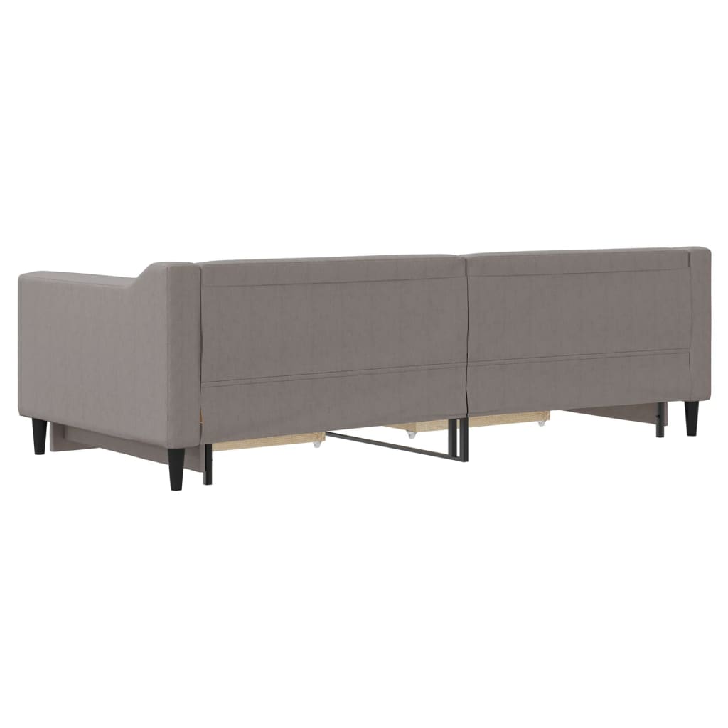vidaXL Καναπές Κρεβάτι Συρόμενος Taupe 90x200 εκ. Ύφασμα & Συρτάρια