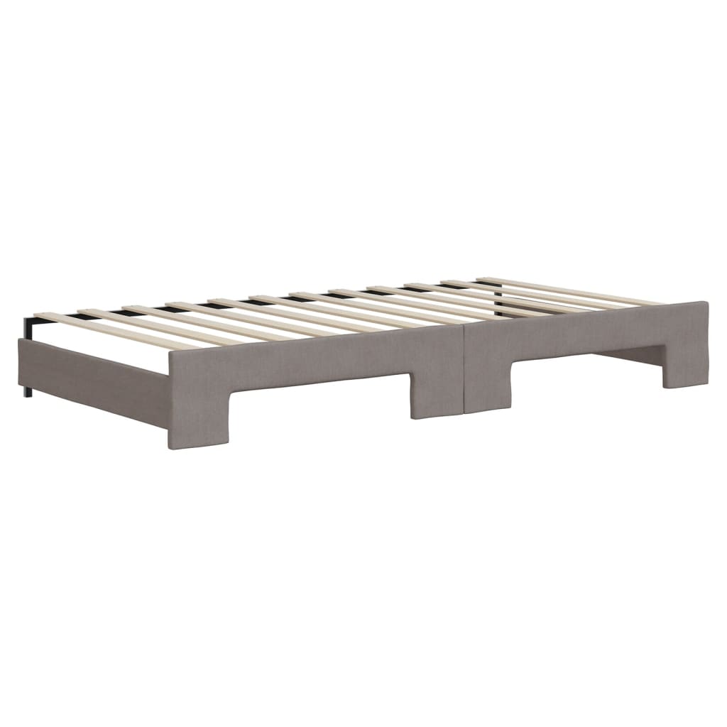 vidaXL Καναπές Κρεβάτι Συρόμενος Taupe 100x200εκ. Υφασμάτινος Συρτάρια
