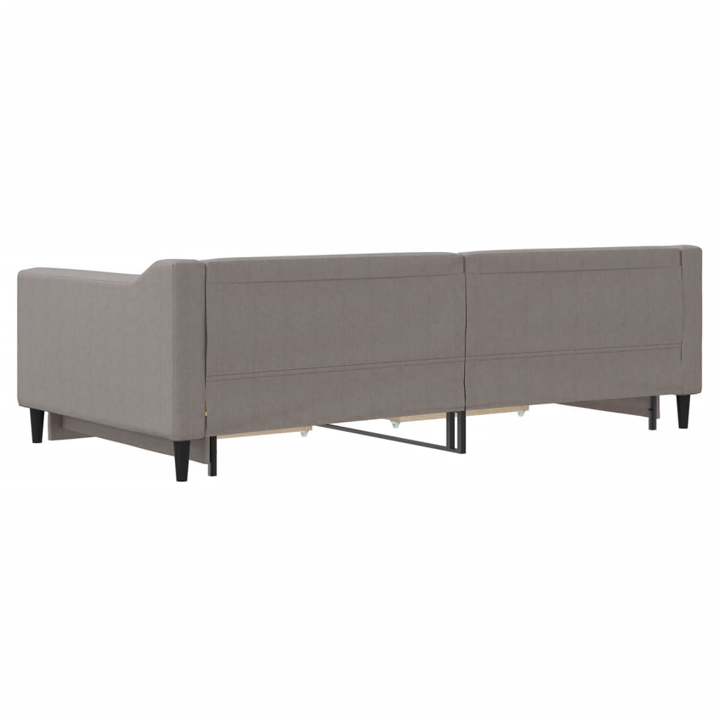 vidaXL Καναπές Κρεβάτι Συρόμενος Taupe 100x200εκ. Υφασμάτινος Συρτάρια
