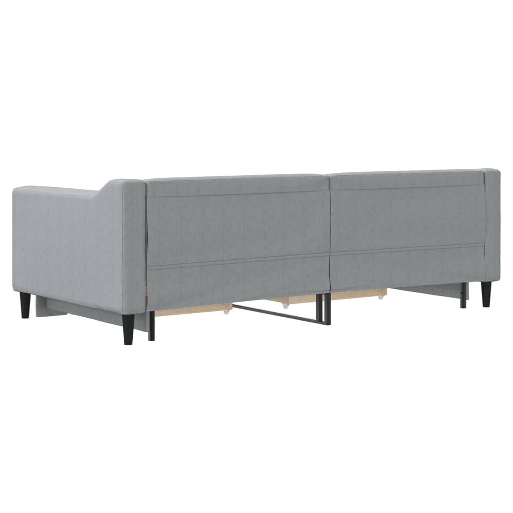 vidaXL Καναπές Κρεβάτι Συρόμενος Αν. Γκρι 90x190 εκ.Ύφασμα & Συρτάρια