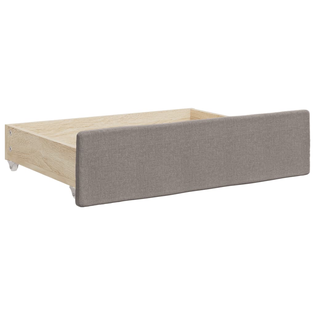 vidaXL Καναπές Κρεβάτι Συρόμενος Taupe 90x200 εκ. Ύφασμα & Συρτάρια