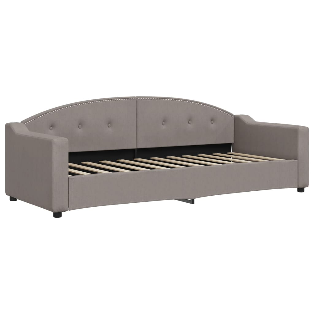 vidaXL Καναπές Κρεβάτι με Στρώμα Taupe 80 x 200 εκ. Υφασμάτινο