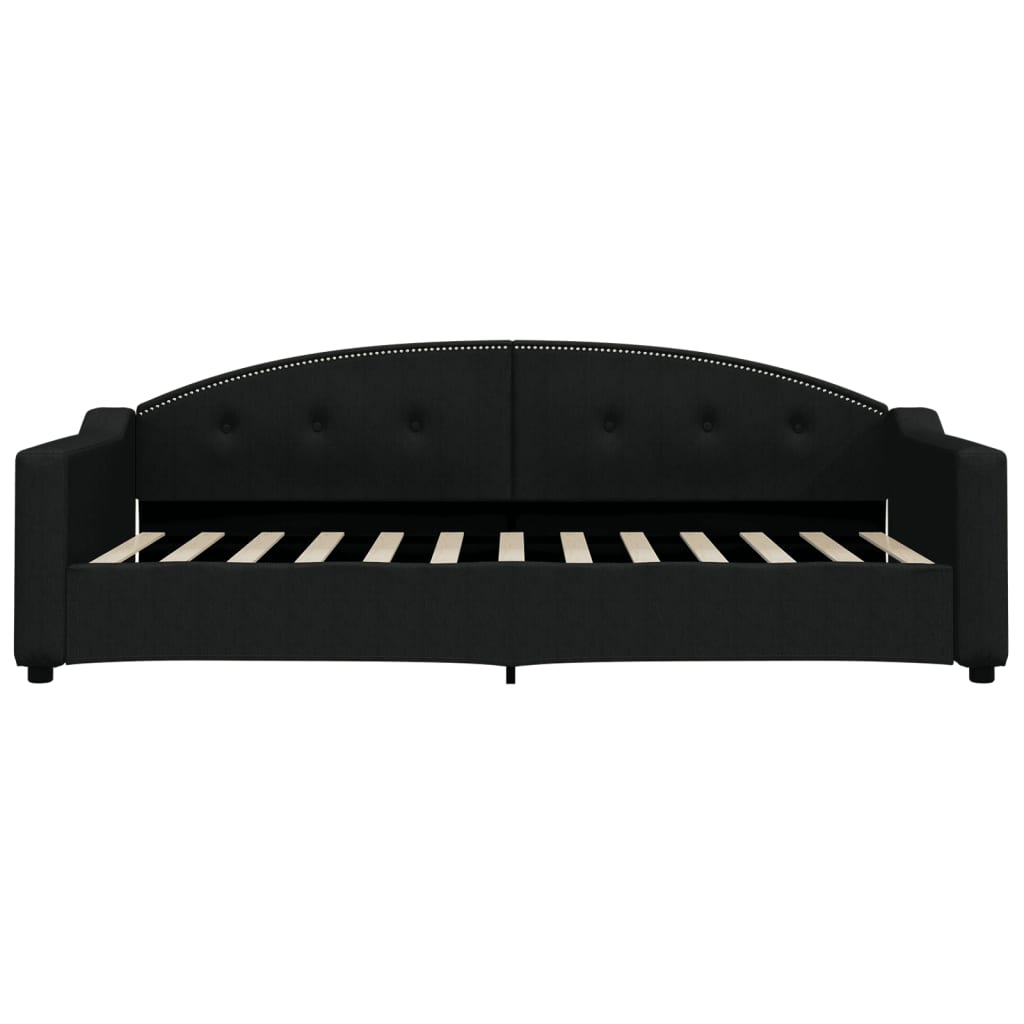 vidaXL Καναπές Κρεβάτι με Στρώμα Μαύρο 90 x 200 εκ. Υφασμάτινο