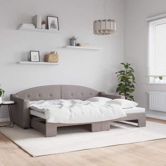 vidaXL Καναπές Κρεβάτι Συρόμενος Taupe 80 x 200 εκ. Υφασμάτινος