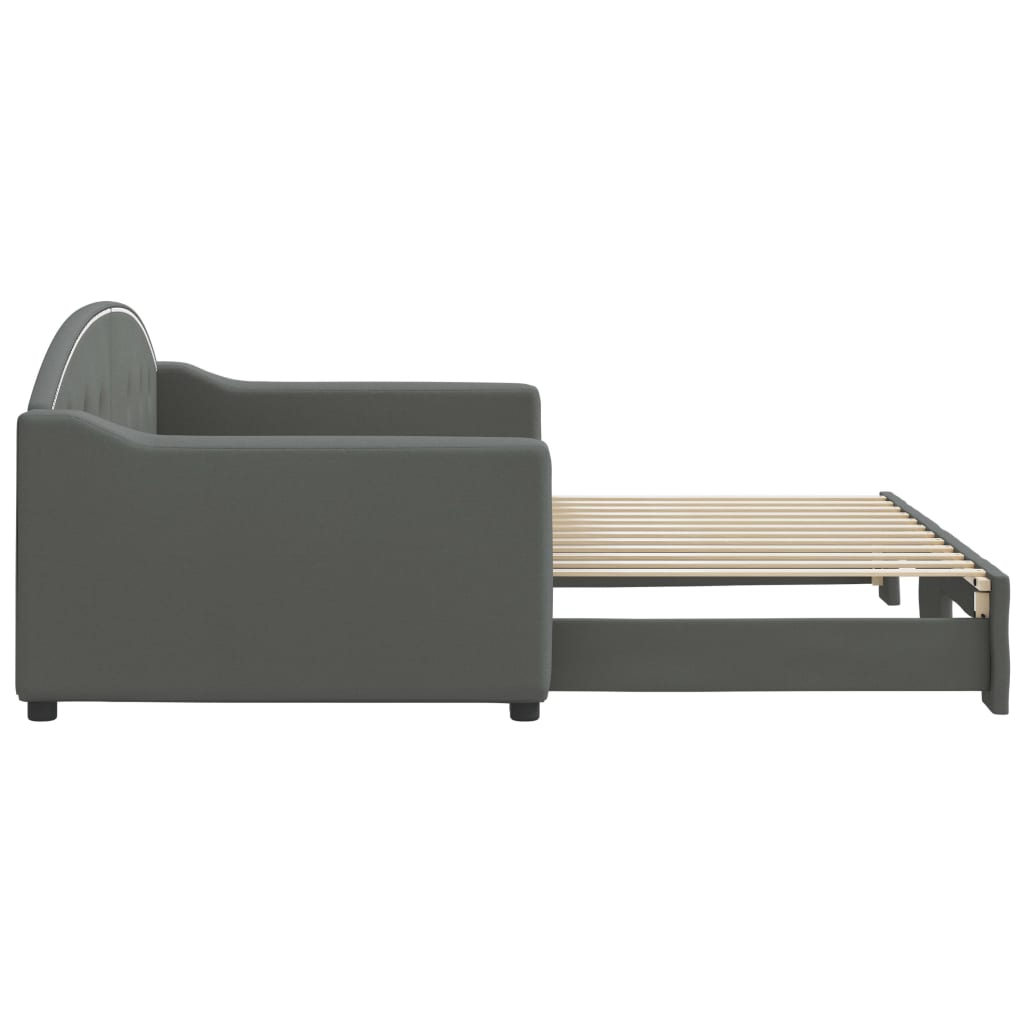 vidaXL Καναπές Κρεβάτι Συρόμενος Χωρίς Στρώμα Σκ. Γκρι 90x200 εκ.