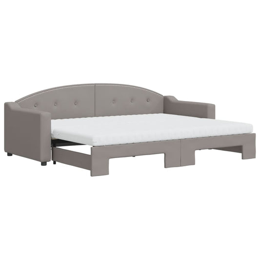 vidaXL Καναπές Κρεβάτι Συρόμενος Taupe 80x200 εκ. Υφασμάτινος Στρώματα
