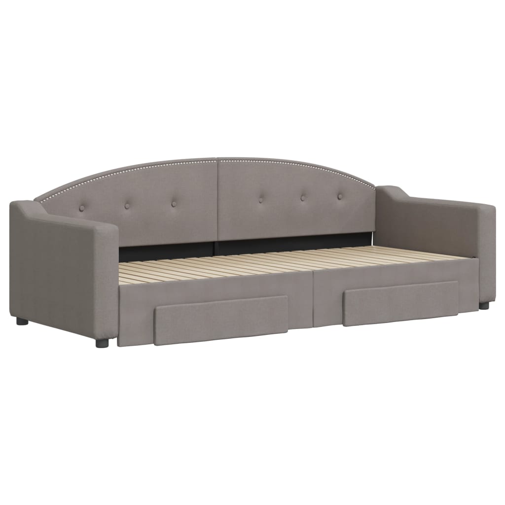 vidaXL Καναπές Κρεβάτι Συρόμενος Taupe 80x200 εκ. Υφασμάτινος Συρτάρια